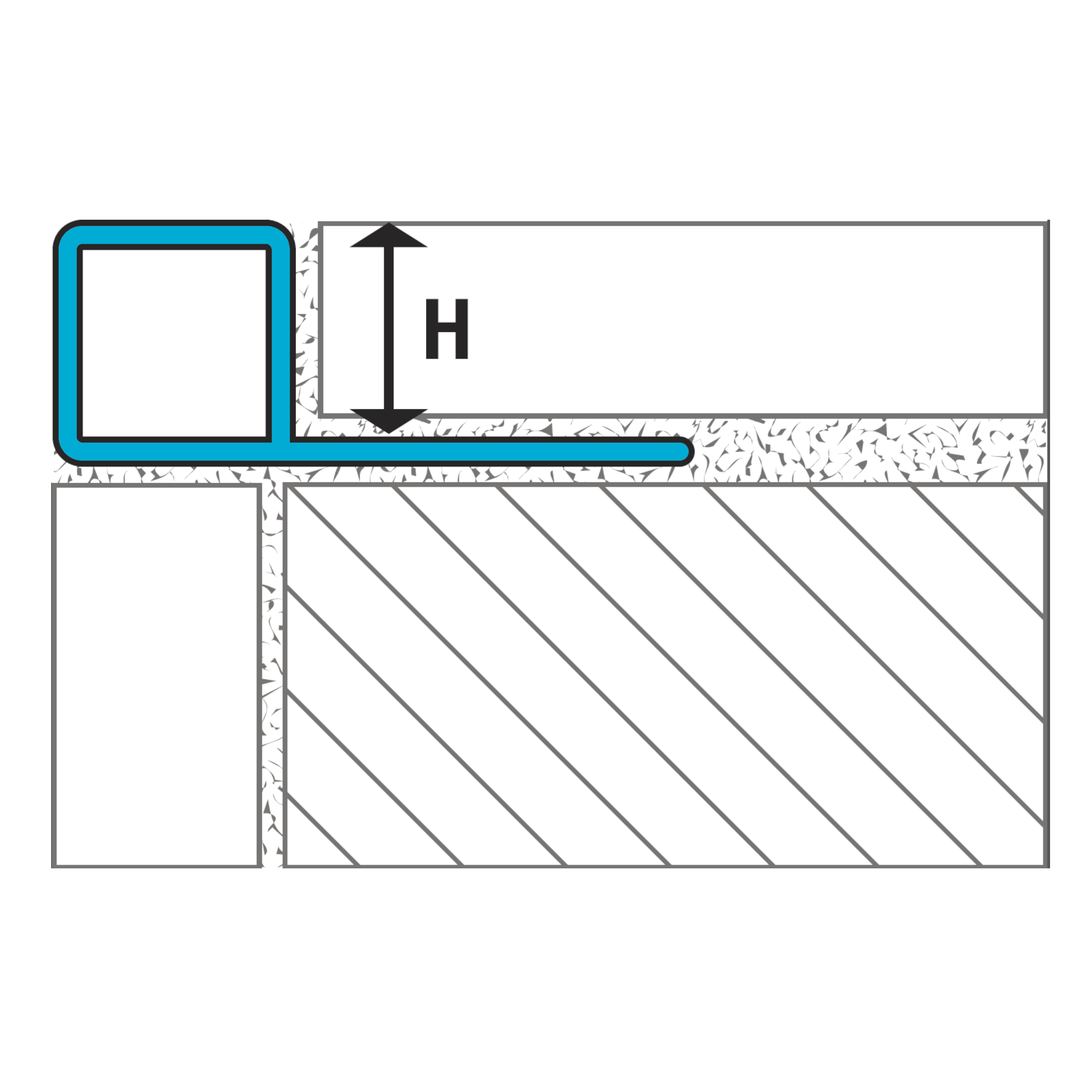 Profilé de bordure carrée en aluminium de couleur (SQ3)